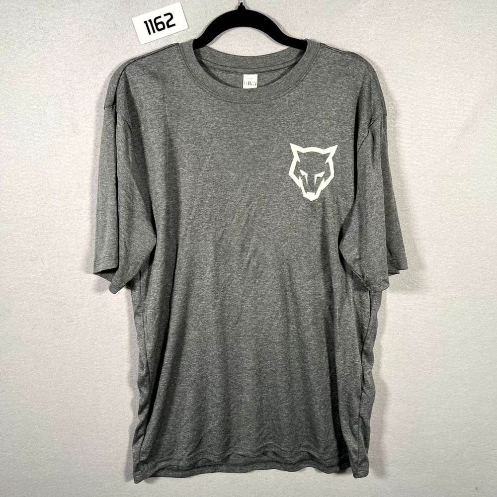 BAW T Shirt Mens Large‎ Heather Gray Wolf Logo Short Sleeve Performance Pullover